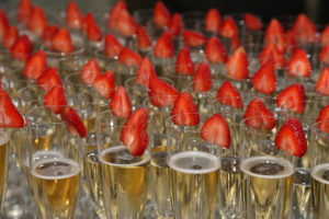 Champagne and strawberries greeted guests during the break at the 18th Annual International Conference May 2